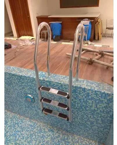 Stainless Steel Swimming Pool Ladders, Color : Silver