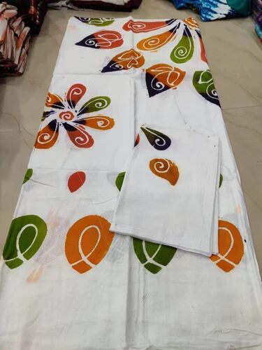 Cotton Batik Bed Sheets, Color : White
