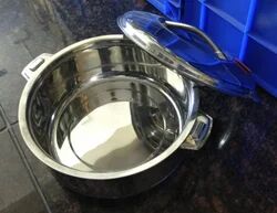 A1 Kitchen Round Polished Stainless Steel Hot Pot, For Home, Color : Silver