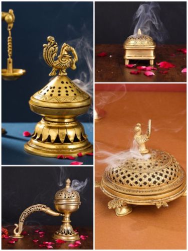 Sampoornam Brass Incense Burners, Certification : ISI Certified