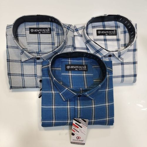 Check Pure Cotton Mens Casual Shirts, Technics : Attractive Pattern