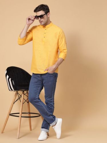 Mandrain Plain Cotton Kurta, Size : Medium, Large, XL, XXL