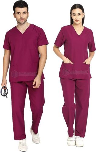 Half Sleeves Cotton Plain Scrub Suit, For Clinical, Hospital, Size : Standard