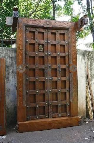 Brown Traditional Wooden Front Door, For Home, Office, Open Style : Swing