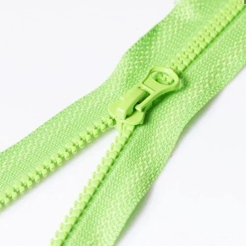 Plastic Molded Zipper, Color : Green