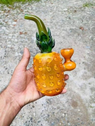 Pineapple Shape Glass Bong Pipe, Size : Standard