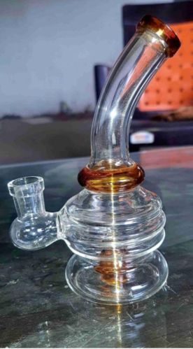 Polished Ball Glass Bong, Pipe Length : 8 Inch