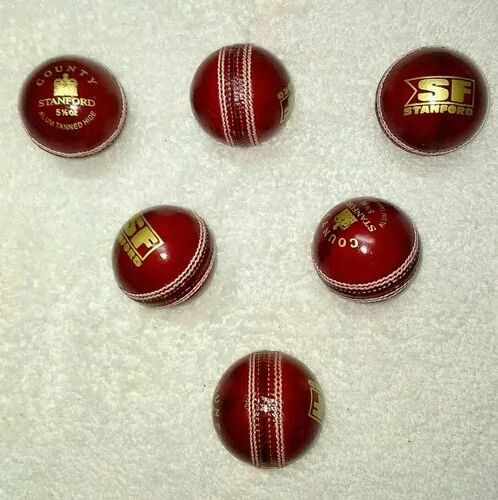 Leather Cricket Ball, Color : Red