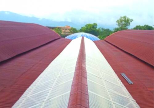 Color Coated PC Roofing Sheets, Color : Brown, White