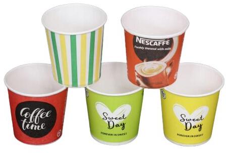 Round 130ml Printed Paper Cup, Feature : Disposable, Leakage Proof, Liquid Hold