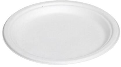 9 Inch Round Bagasse Plate, For Serving Food, Color : White