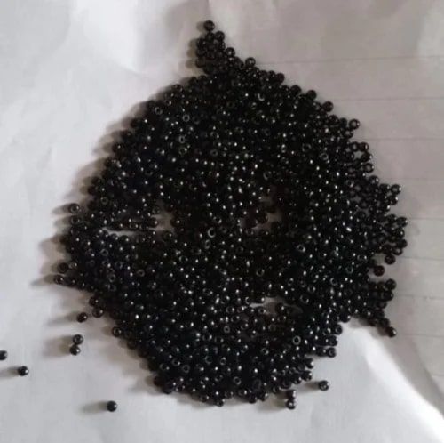 Black Round Glass Beads, For Clothing, Jewelry, Rakhi, Garments Shoes, Pattern : Plain