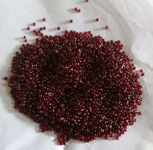 Maroon Round Glass Beads, For Clothing, Jewelry, Rakhi, Garments Shoes, Pattern : Plain