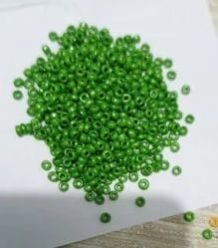 Opaque Green Glass Beads, For Clothing, Jewelry, Rakhi, Garments Shoes, Pattern : Plain