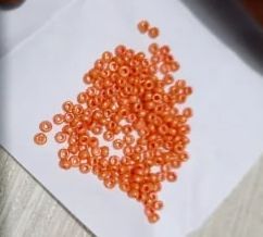 Opaque Orange Glass Beads, For Clothing, Jewelry, Rakhi, Garments Shoes, Pattern : Plain