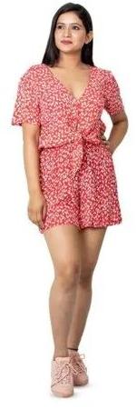 Floral Print Short Dress, Size : S.M.L.XL