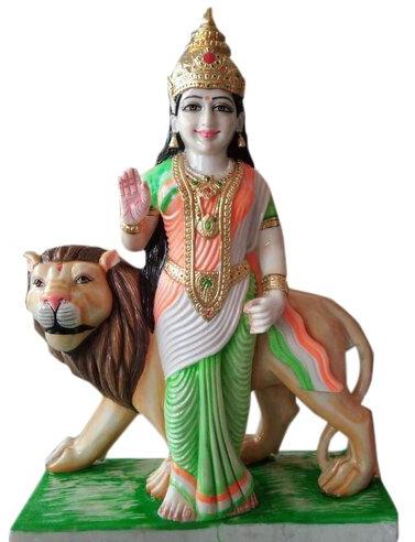 Polished Marble Bharat Mata Statue, For Worship, Size : 4 Feet