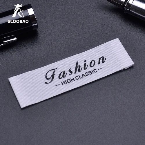 Woven Screen Printing Label, Color : White
