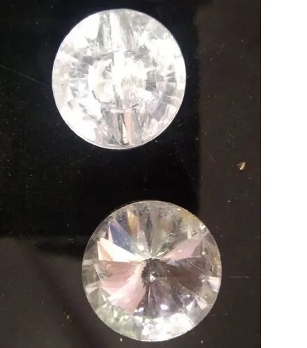 Glass Diamond Button, Shape : Round