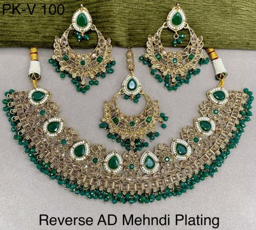 Reverse Ad Mehndi Plated Necklace Set