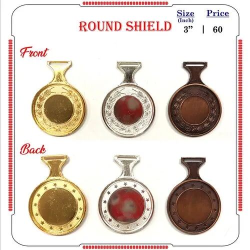 Round Shield Medals, For Award Ceremony, Packaging Type : Box