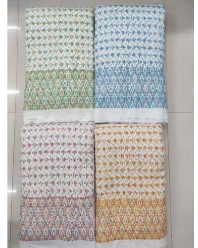Multicolor Rayon Digital Printed Chikan Embroidery Fabric, Width : 48 Inches