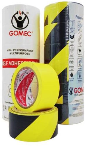 PVC Gomec Floor Marking Tapes, For Warning, Feature : Heat Resistant, High Voltage Resist, Long Life
