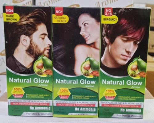 Natural Glow Aroma Hair Coloring Cream, For Parlour, Personal, Gender : Men, Women