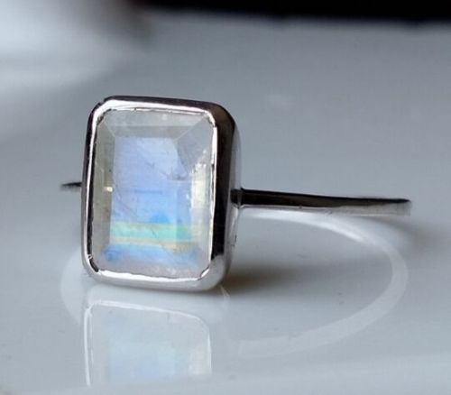 Silver Moonstone Ring