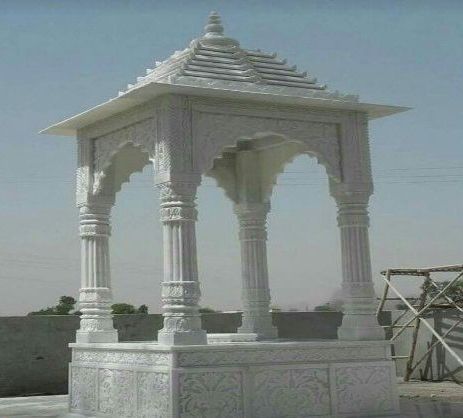 Polished White Marble Chatri, For Temple, Feature : Crack Resistance, Fine Finished, Optimum Strength