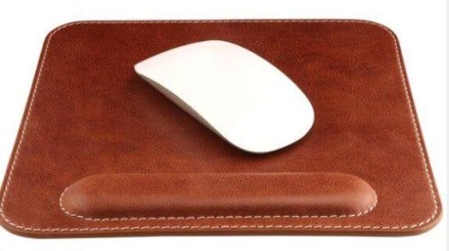 Leather Mousepad With Wrist Rest (Brown).., Style : Modern