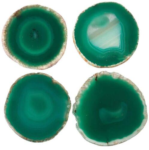 May Green Agate Hand Rounded Coasters