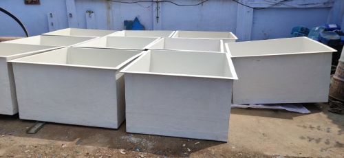 White Square Coated FRP Trolley Box