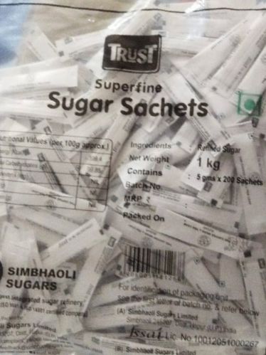 Natural Sugar Sachets, Color : White