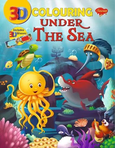 3D Coloring Book, Cover Material : Paper