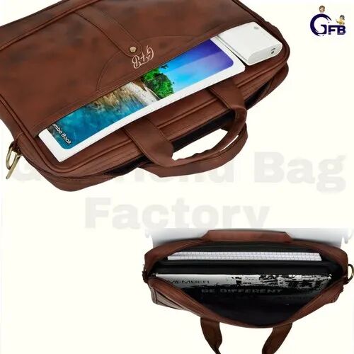 GFB Plain Leather Conference Laptop Bag, Feature : Customized