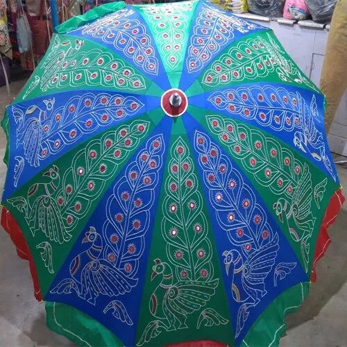 Multi Colour Round Nylon Garden Umbrella