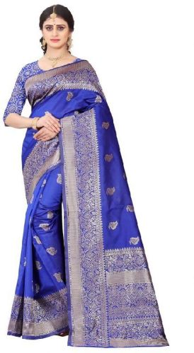 Silk Banarsi Border Saree, Feature : Anti-Wrinkle, Comfortable, Easily Washable