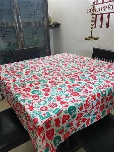 MND Designs Printed Christmas Table Cloth, Size : 56*56 Inches