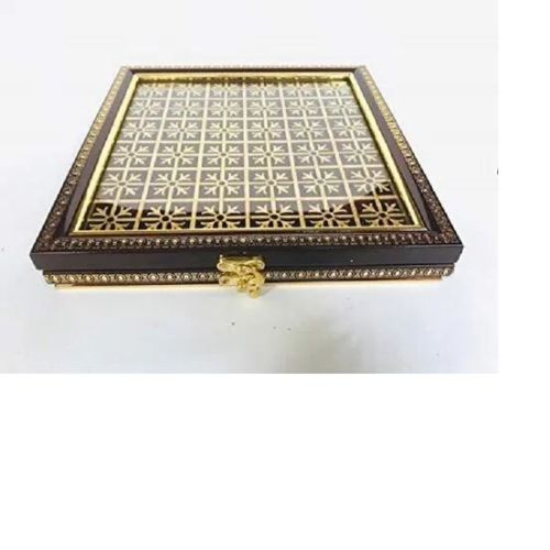 Brown Resin Gold Coin Box, For Gift, Omen Wedding Ceremony, Shape : Square