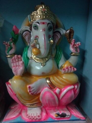Polished Marble Ganesha Statue, For Dust Resistance, Shiny, Pattern : Printed