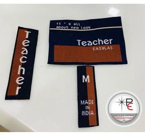 Rectangular Shirt Woven Label, For Garments, Packaging Type : Packet