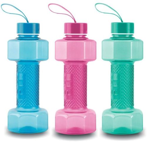 Plastic Dumbbell Shaped Water Bottle, Color : Multicolor