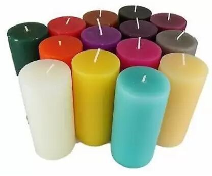 Multicolor Candleswale Polished Paraffin Wax Pillar Candles (medium Size), For Gifting, Size : 10x10x5cm