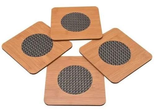 Brown Square Wooden Dining Table Heating Mat, Size : 15x15 Mm