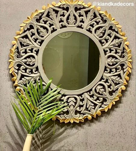 Round Decorative Wooden Mirror Frame, Size : 30 Inches X 30 Inches 