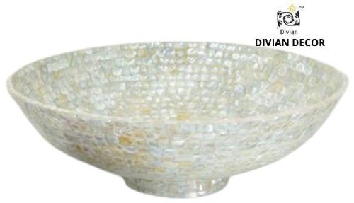 Oval Mother Of Pearl Fruit Bowl, For Gift Purpose, Hotel, Restaurant, Home, Size : 7- 12 Inches