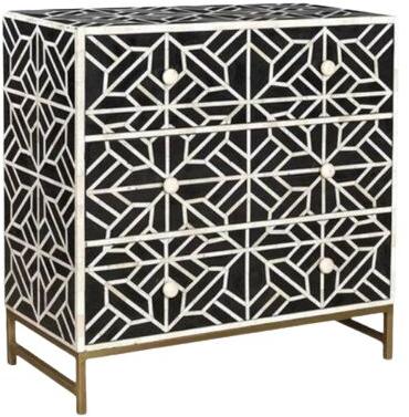 Stylish Hexagon Bone Inlay Chest Drawers, For Home, Industries, Office