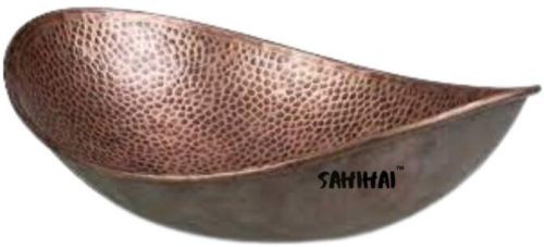 Hand Hammered Harbor Vessel Bathroom Sink In Pure Copper