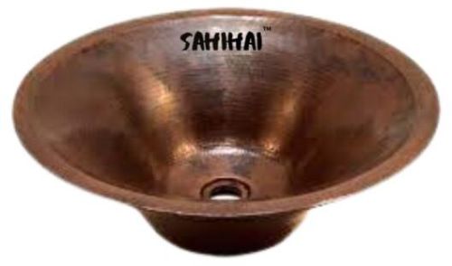 Sahi Hai Round Vessel Bathroom Copper Sink